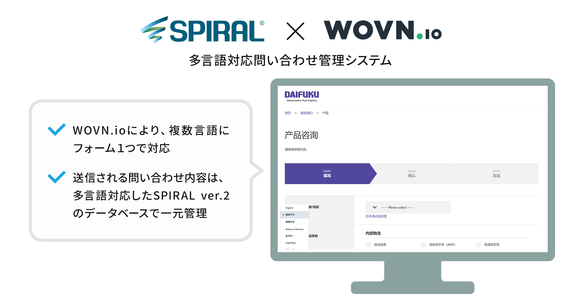 SPIRAL」、Webフォームの多言語化を「WOVN.io」で実現～Webフォームの